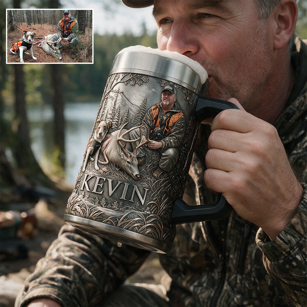 Personalized Latino Duck Hunter Beer Stein Hunting Gift for Beer Lovers
