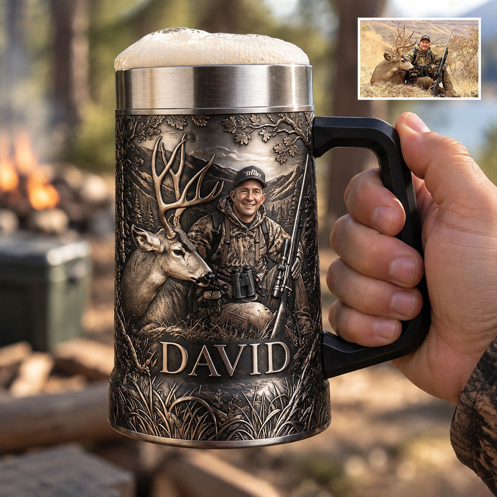 Personalized Middle-Aged Latino Duck Hunter Beer Stein Hunting Gift