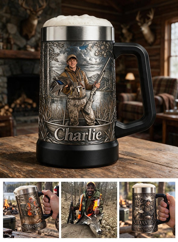 Personalized Duck Hunter Beer Stein Hunting Gift for Outdoorsmen