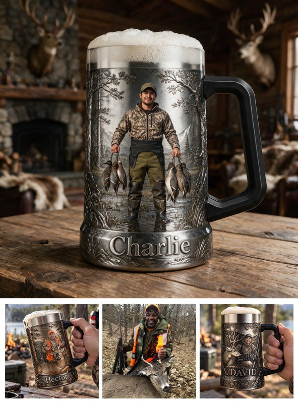 Personalized Latino Duck Hunter Beer Stein Hunting Gift for Beer Lovers