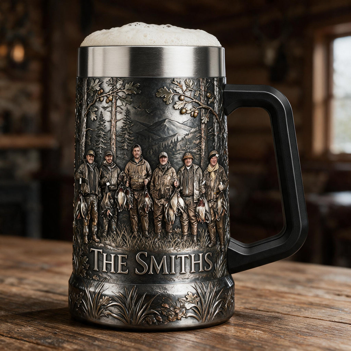 Personalized Custom Photo Duck Hunting Group Beer Stein Hunter Gift