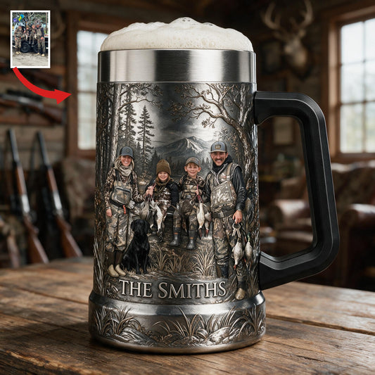 Stein à bière personnalisé photo pour les amateurs de chasse