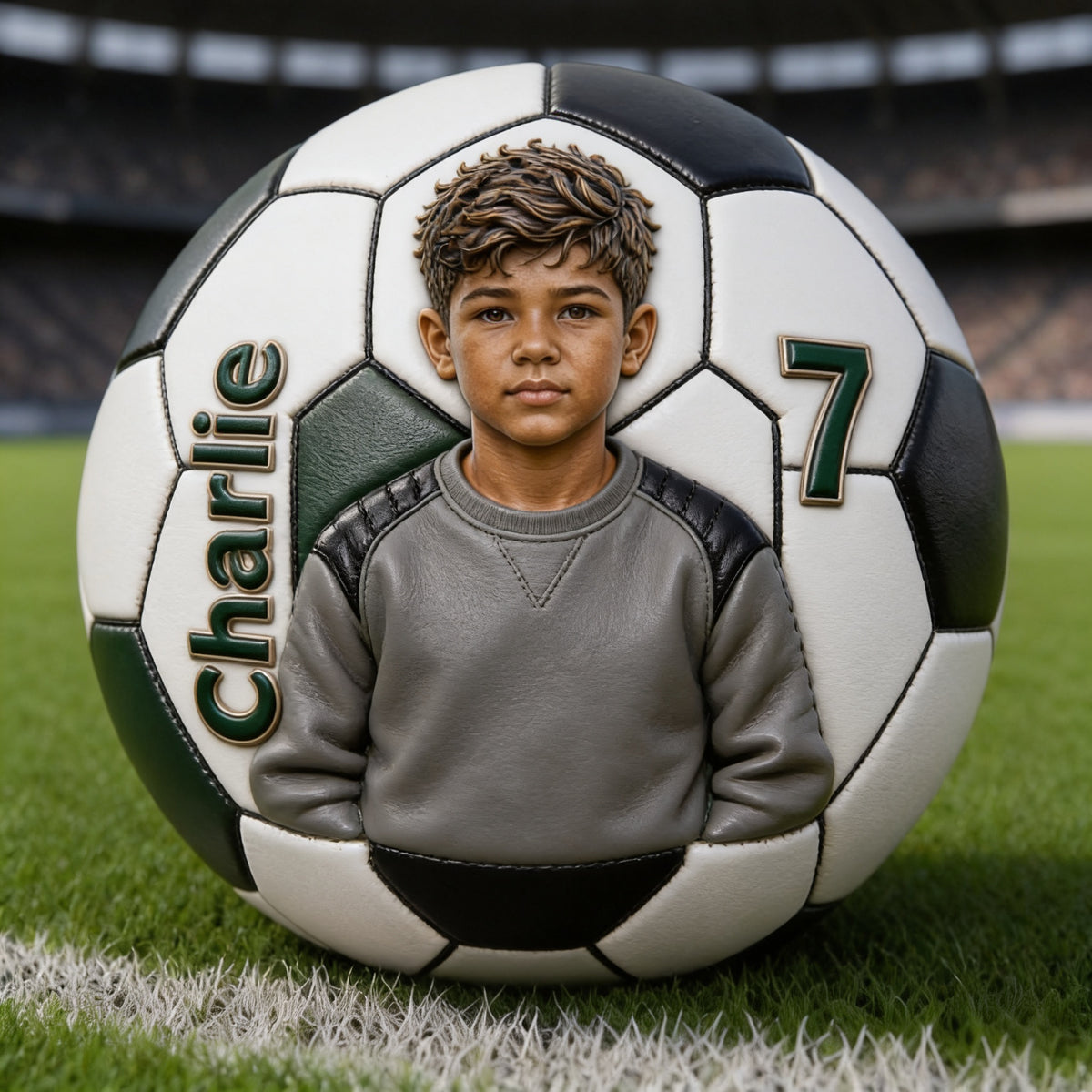 Personalized Birthday Black Little Boy Soccer Ball Gift For Son Grandson