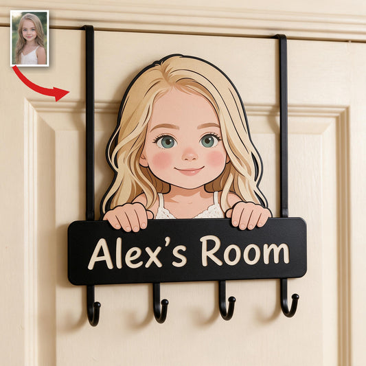 Personalisierte Foto Türhaken für Mädchen - Kinderzimmer Deko Geschenk