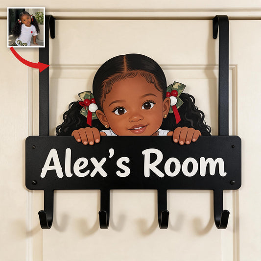 Personalisierte Foto Türhaken für kleine Mädchen - Kinderzimmer Deko Geschenk