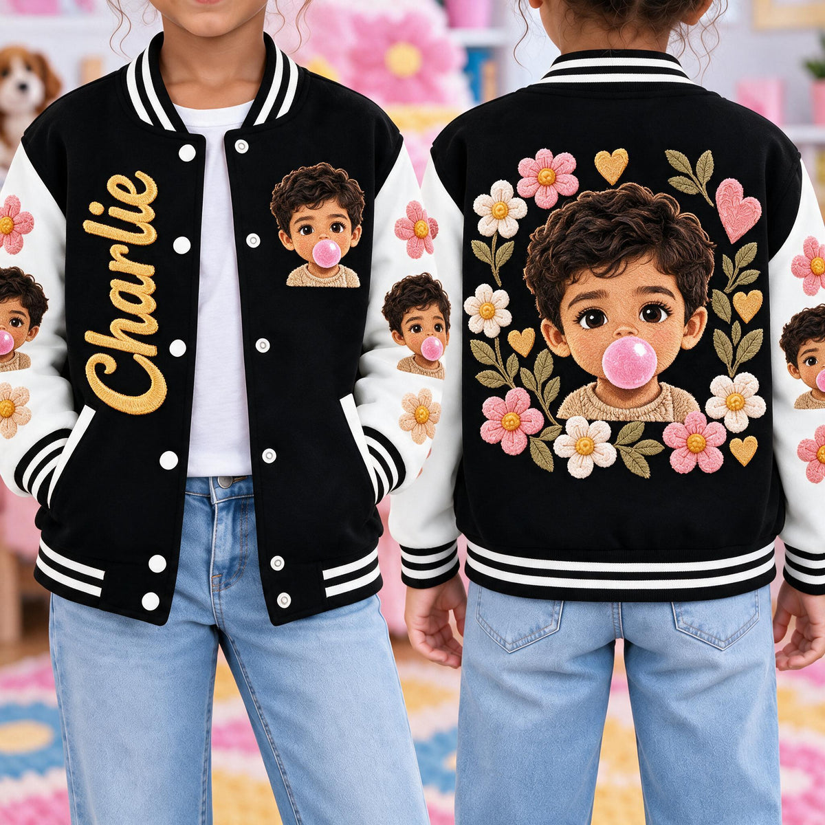 Personalized Latino Little Boy Kid Varsity Jacket Gift for Son Grandson Nephew