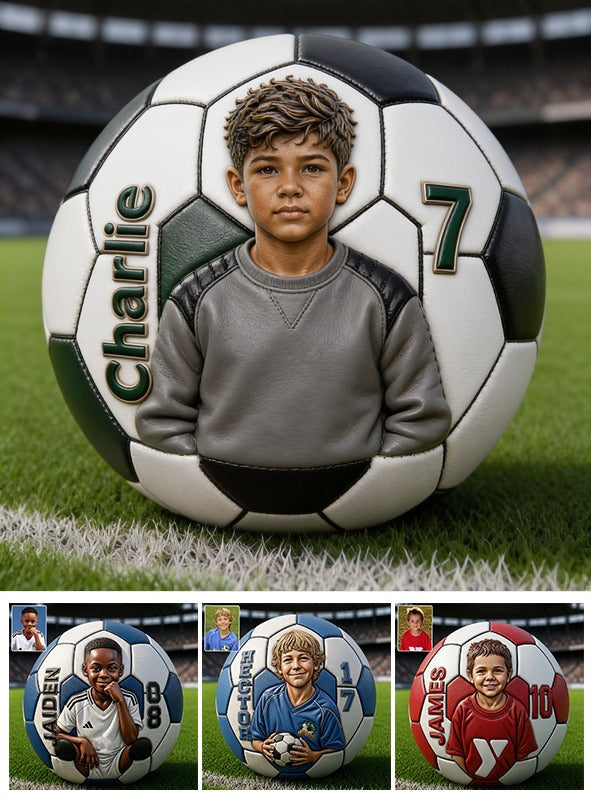 Personalized Birthday Black Little Boy Soccer Ball Gift For Son Grandson