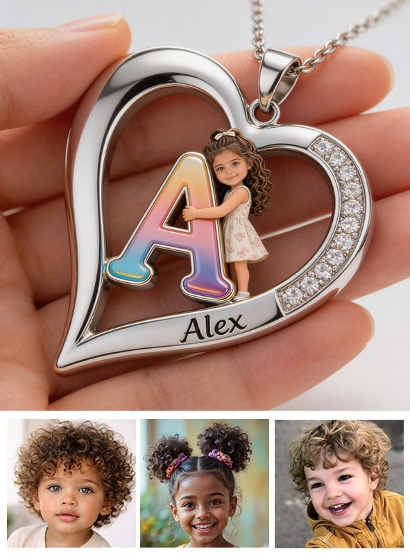 Personalized Custom Photo Latina Little Girl Pendant Necklace, Daughter Granddaughter Niece Gift