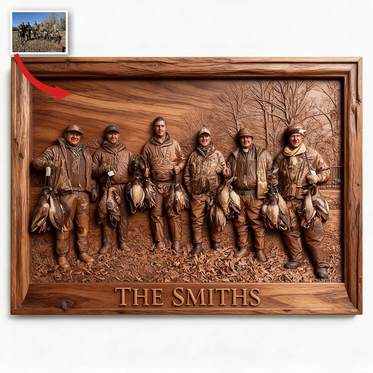 Personalized Custom Photo Duck Hunting Group Wood Sign Hunting Decor Gift