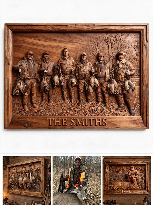 Personalized Custom Photo Duck Hunting Group Wood Sign Hunting Decor Gift