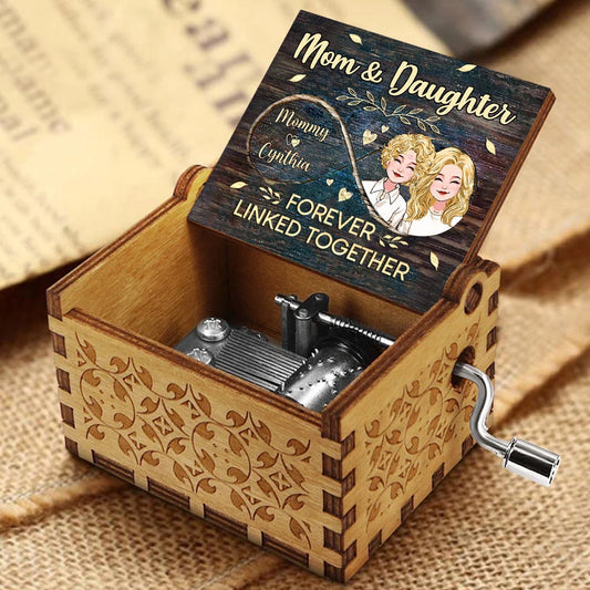 Side By Side - Gift for mom, grandma, daughter, son, granddaughter, grandson - Personalized Hand Crank Music Box