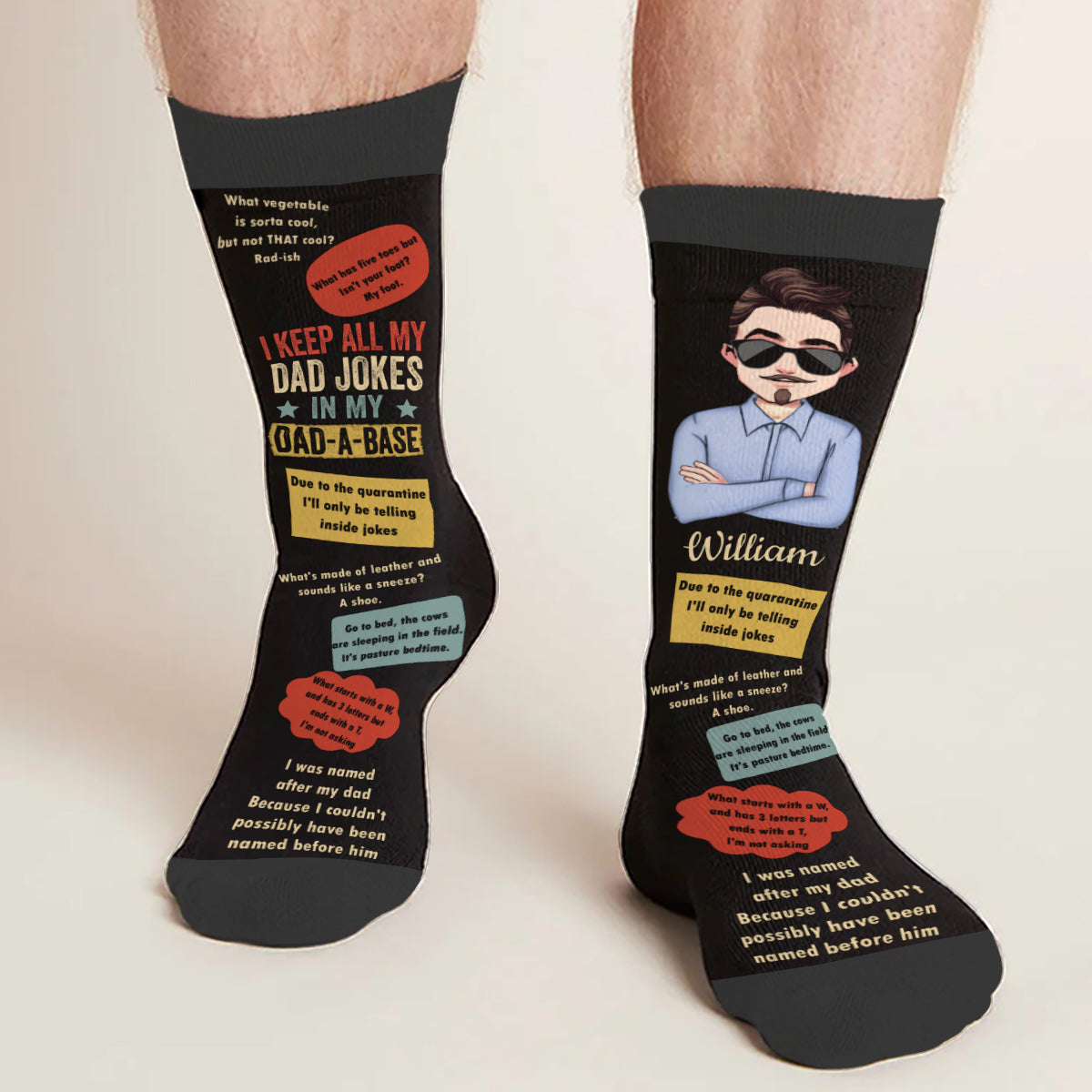 I Keep All My Dad Jokes - Personalized Father's Day Father Socks