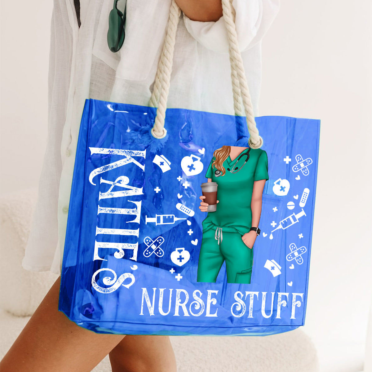 Nurse Stuff - Personalized Nurse Clear Tote Bag
