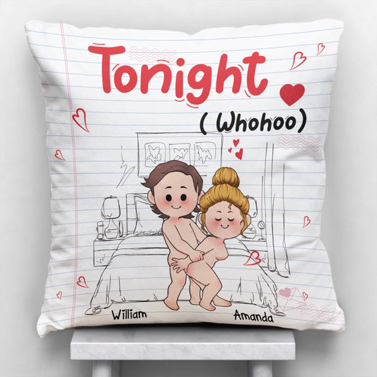 Tonight - Personalized Couple Throw Pillow