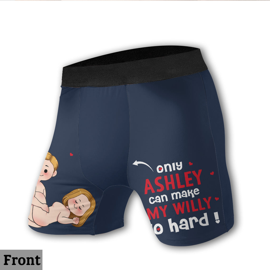 My Willy Go Hard - Personalized Couple Men Boxer Briefs