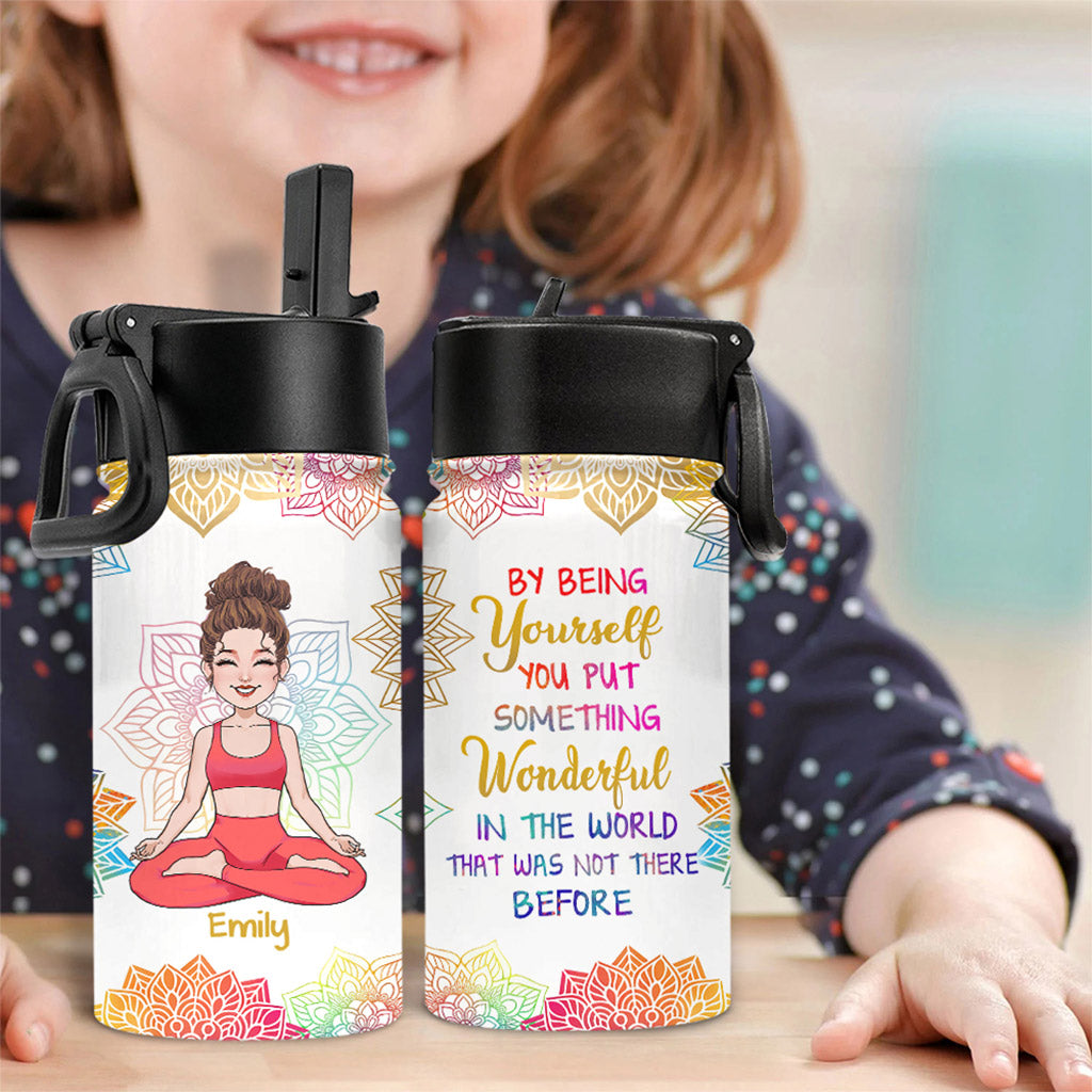 Sei du selbst – Personalisierte Yoga-Trinkflasche für Kinder