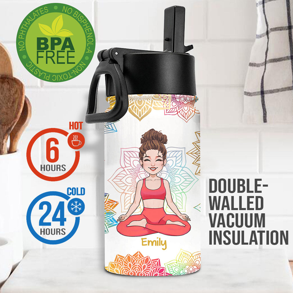 Sei du selbst – Personalisierte Yoga-Trinkflasche für Kinder