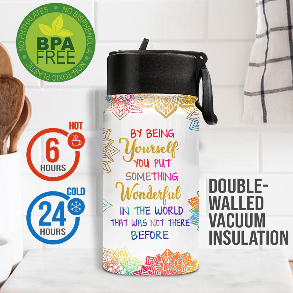 Sei du selbst – Personalisierte Yoga-Trinkflasche für Kinder