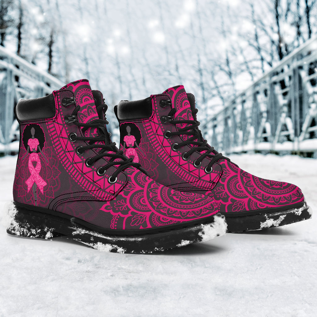 Breast Cancer Awareness Mandala Breast Cancer Awareness All Season Boots 0622