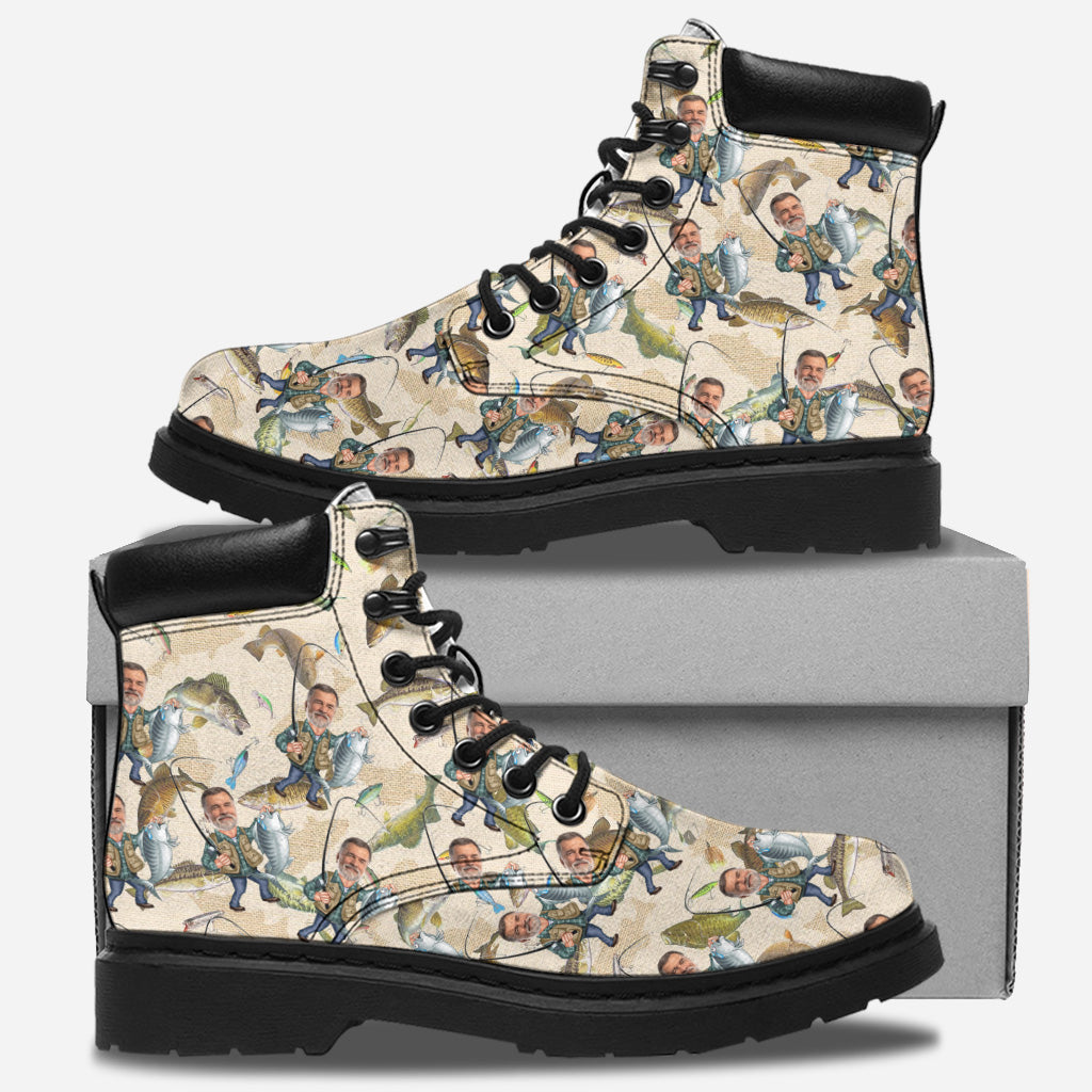 Lustiges Foto zum Thema Angeln – personalisierte Ganzjahres-Angelstiefel
