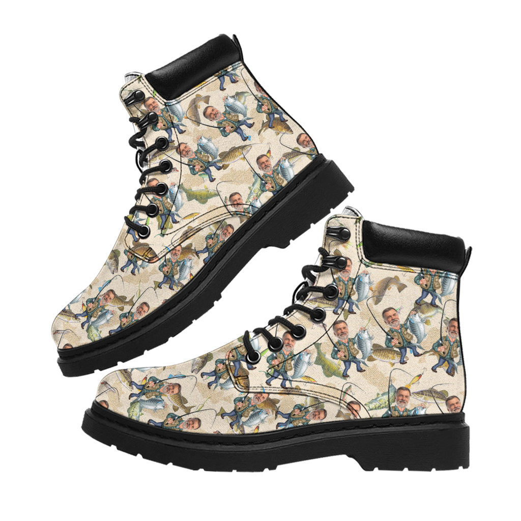 Lustiges Foto zum Thema Angeln – personalisierte Ganzjahres-Angelstiefel