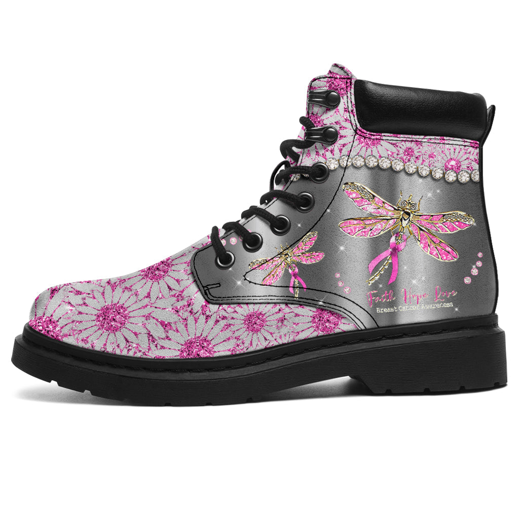 Faith Hope Love Breast Cancer Awareness All Season Boots 0622