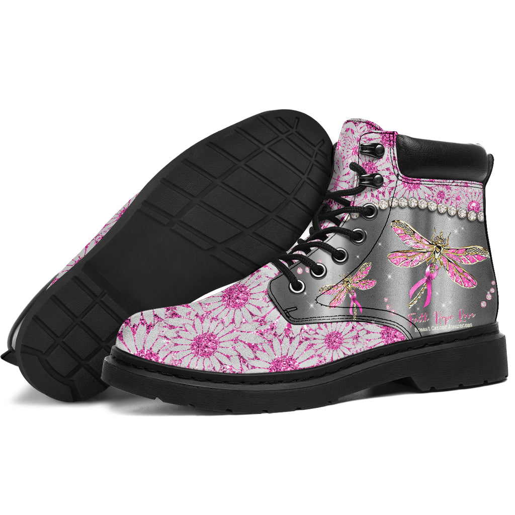 Faith Hope Love Breast Cancer Awareness All Season Boots 0622