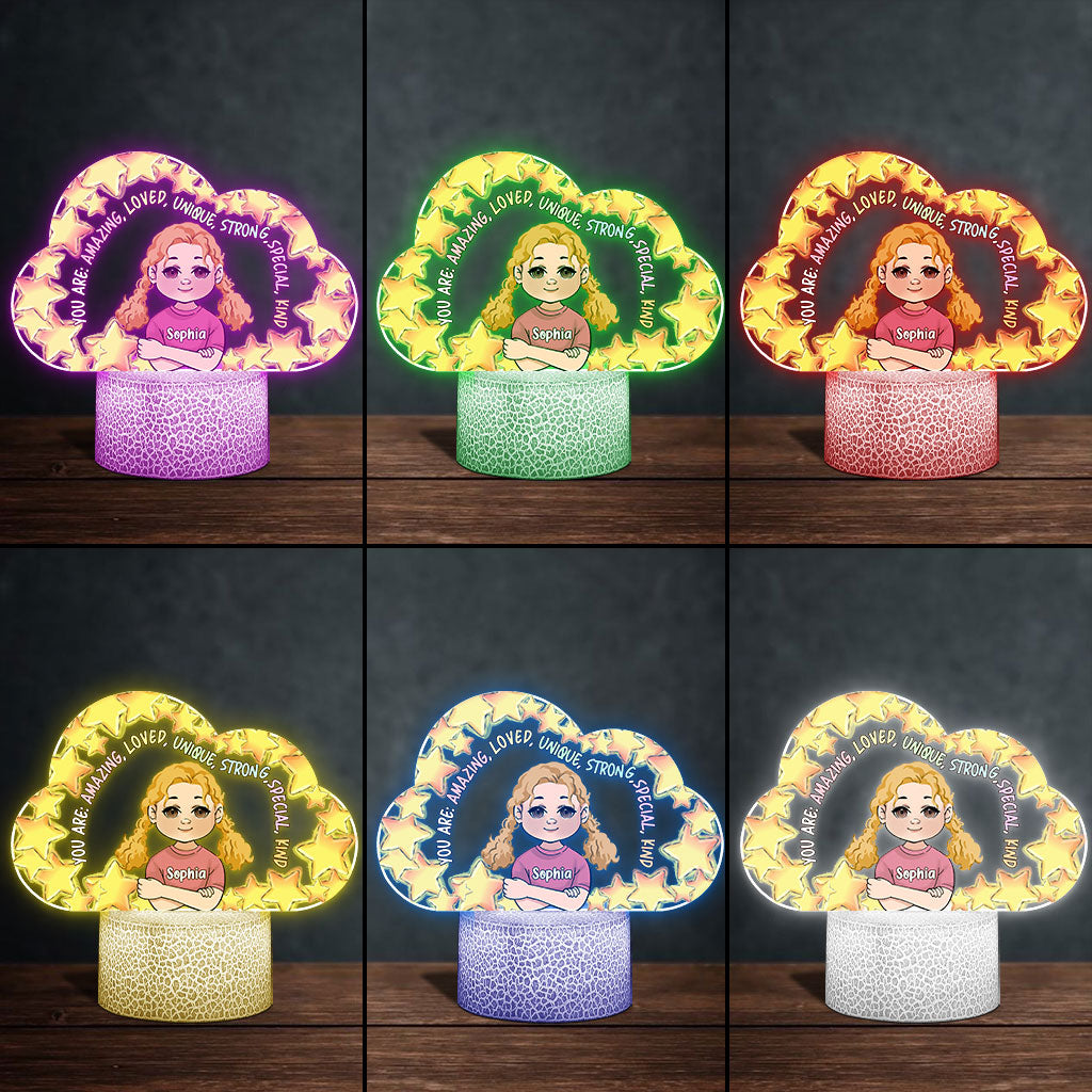 You Are Amazing - Personalized Family Shaped Plaque Light Base