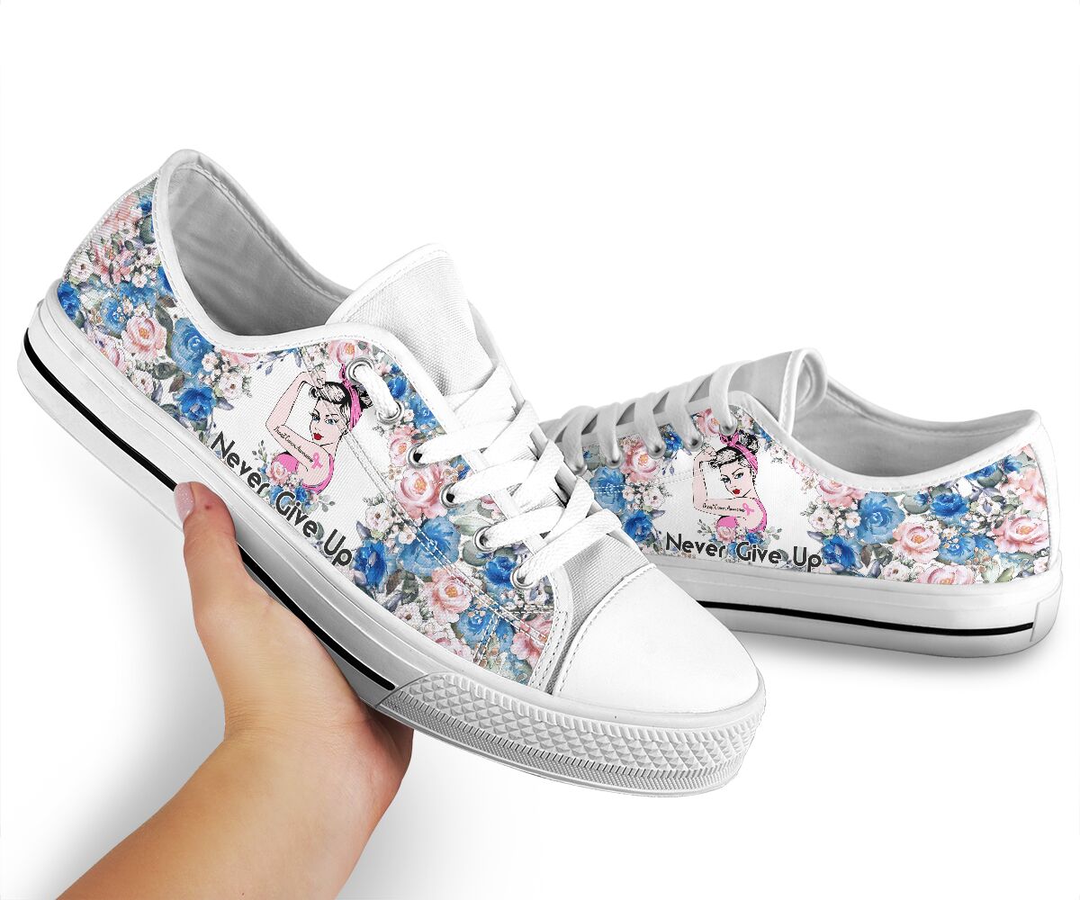 Chaussures basses « Ne jamais abandonner » pour la sensibilisation au cancer du sein 0622