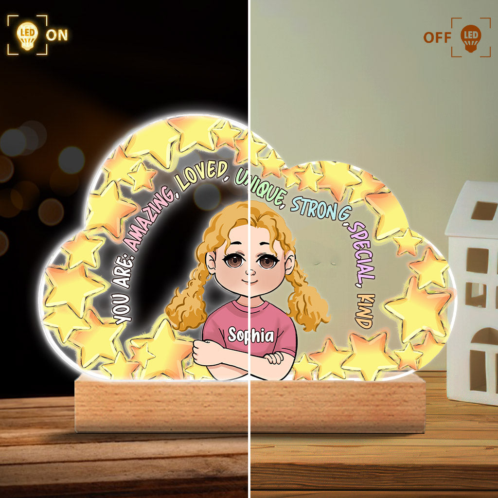 You Are Amazing - Personalized Family Shaped Plaque Light Base