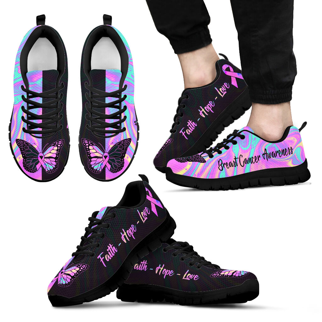 Faith Hope Love Breast Cancer Awareness Sneakers 0622