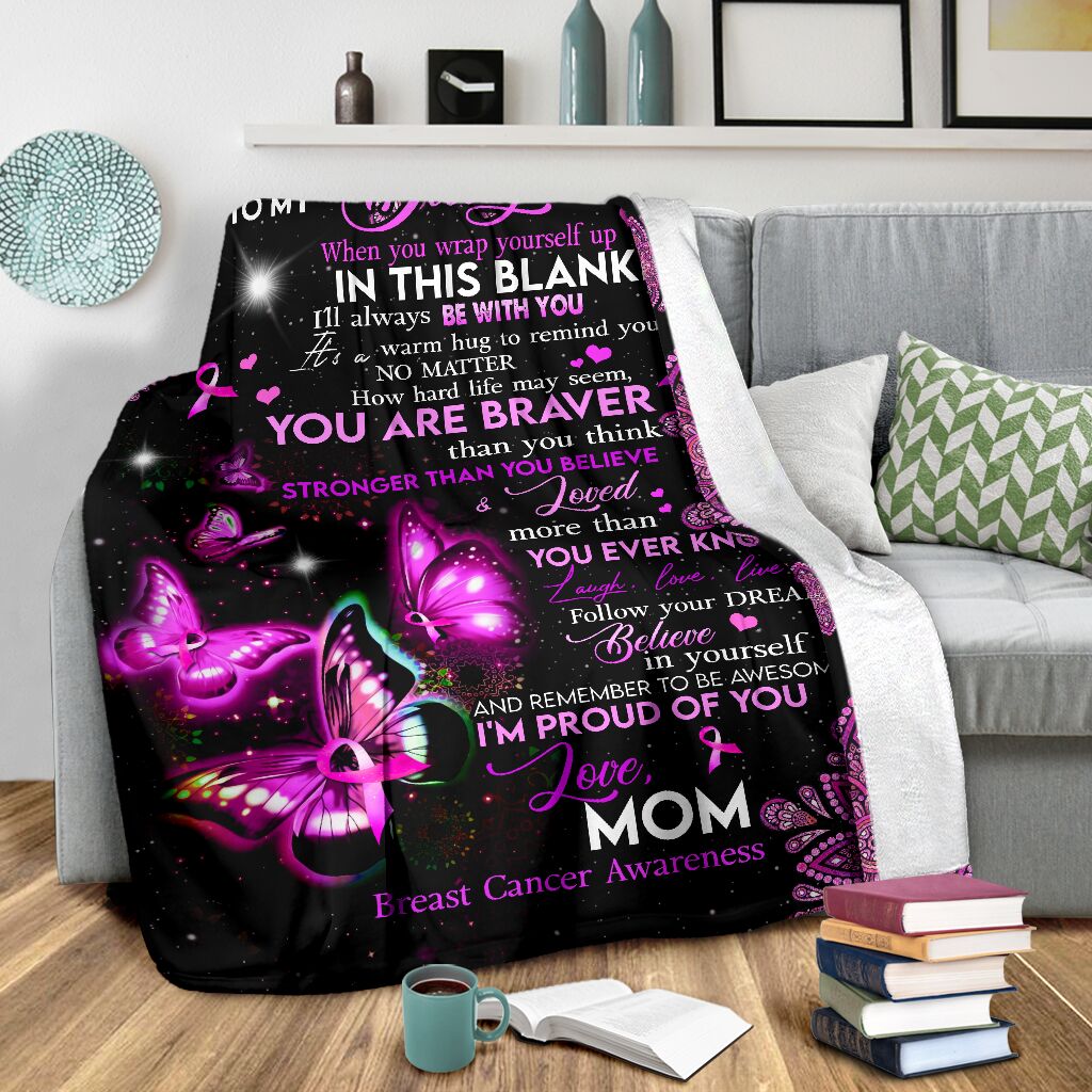 To My Daughter Breast Cancer Awareness Blanket 0622