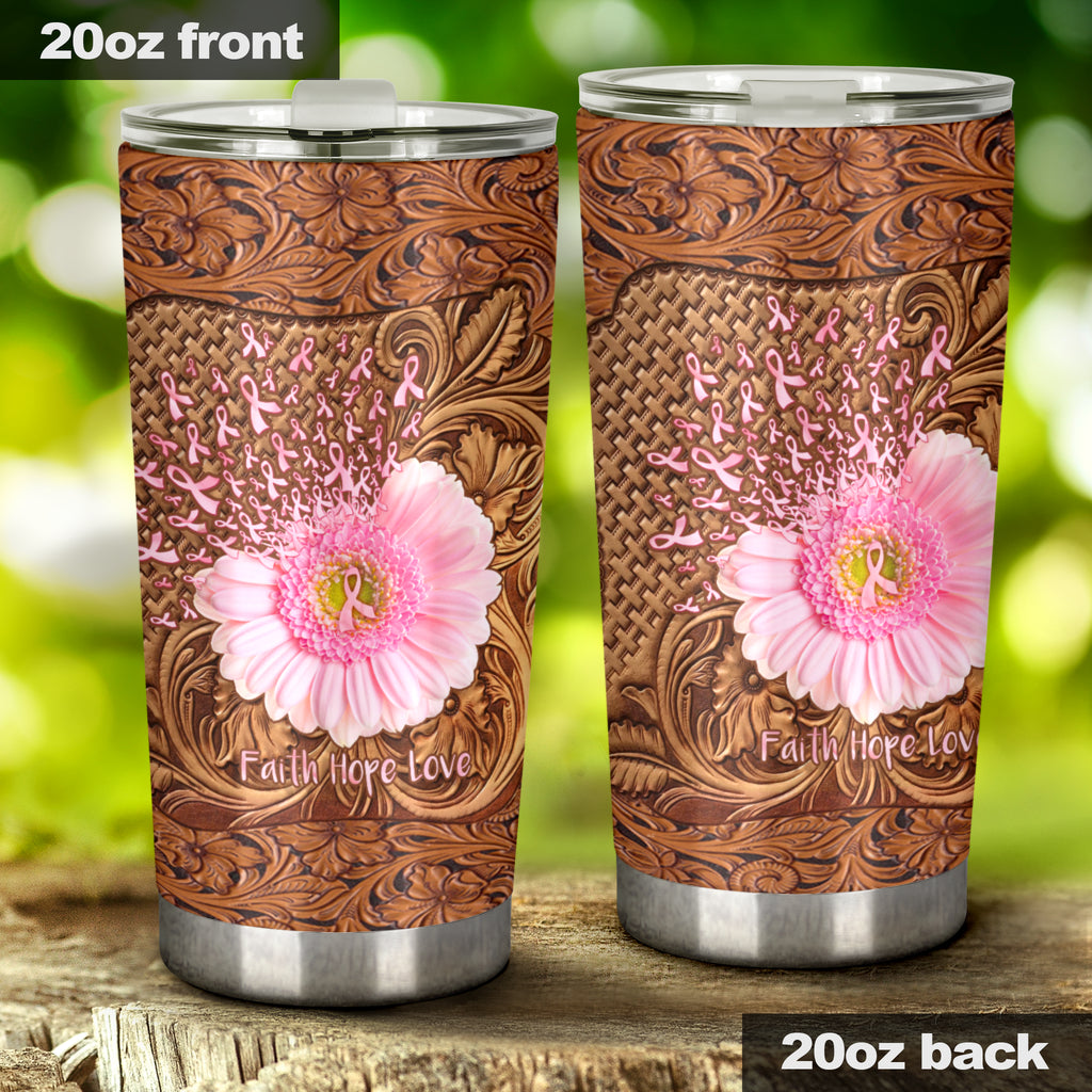 Gobelet de sensibilisation au cancer du sein « Foi, Espoir, Amour » 0622