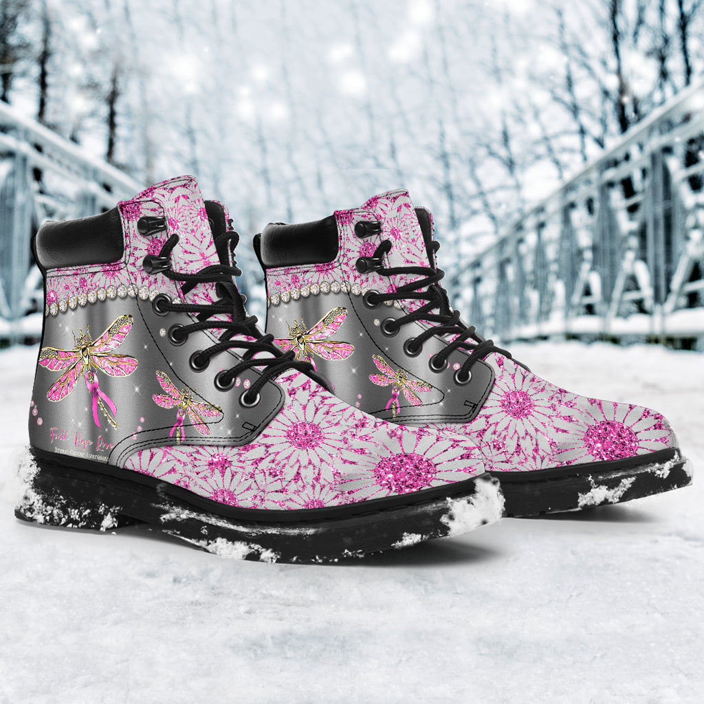 Faith Hope Love Breast Cancer Awareness All Season Boots 0622