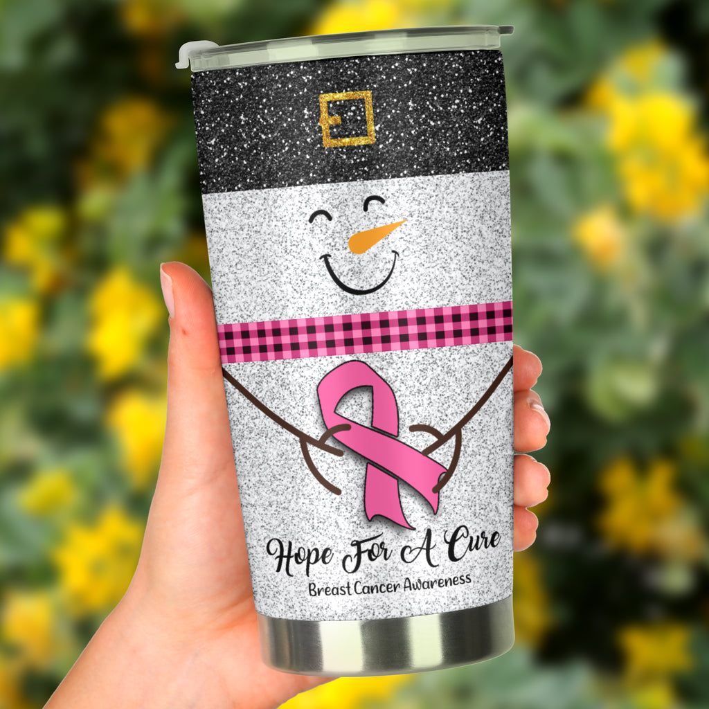 Gobelet anti-cancer du sein « Hope For A Cure » ​​à imprimé pailleté (réf. 0622)