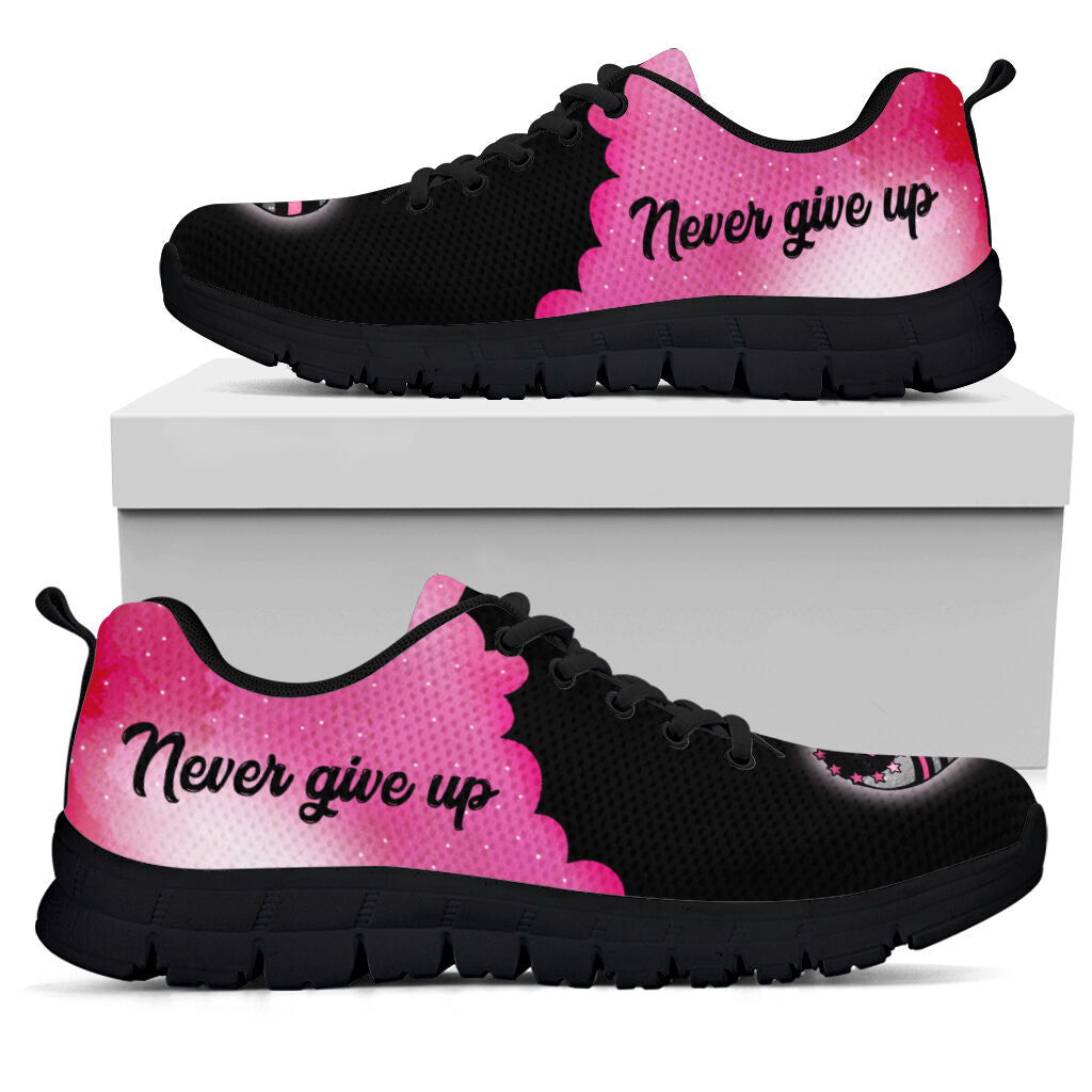 Never Give Up Breast Cancer Awareness Sneakers 0622
