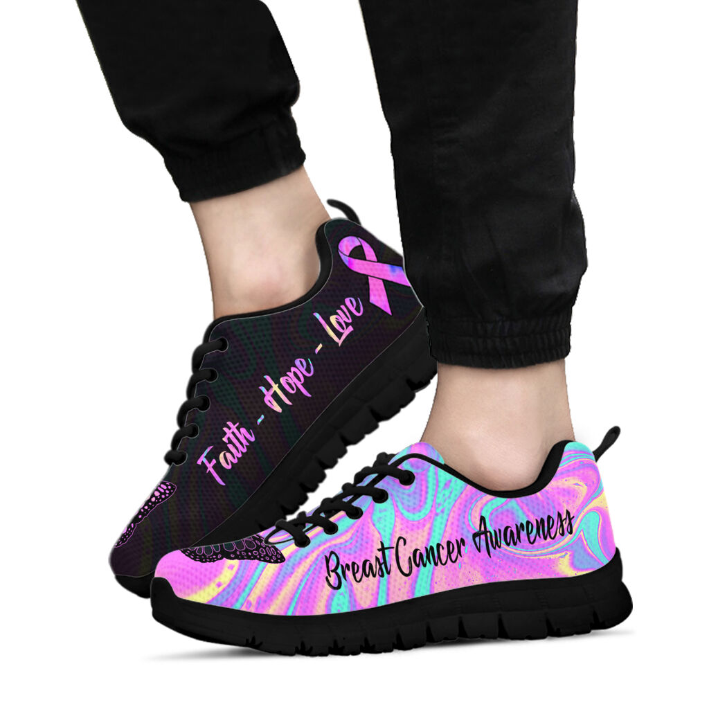 Faith Hope Love Breast Cancer Awareness Sneakers 0622