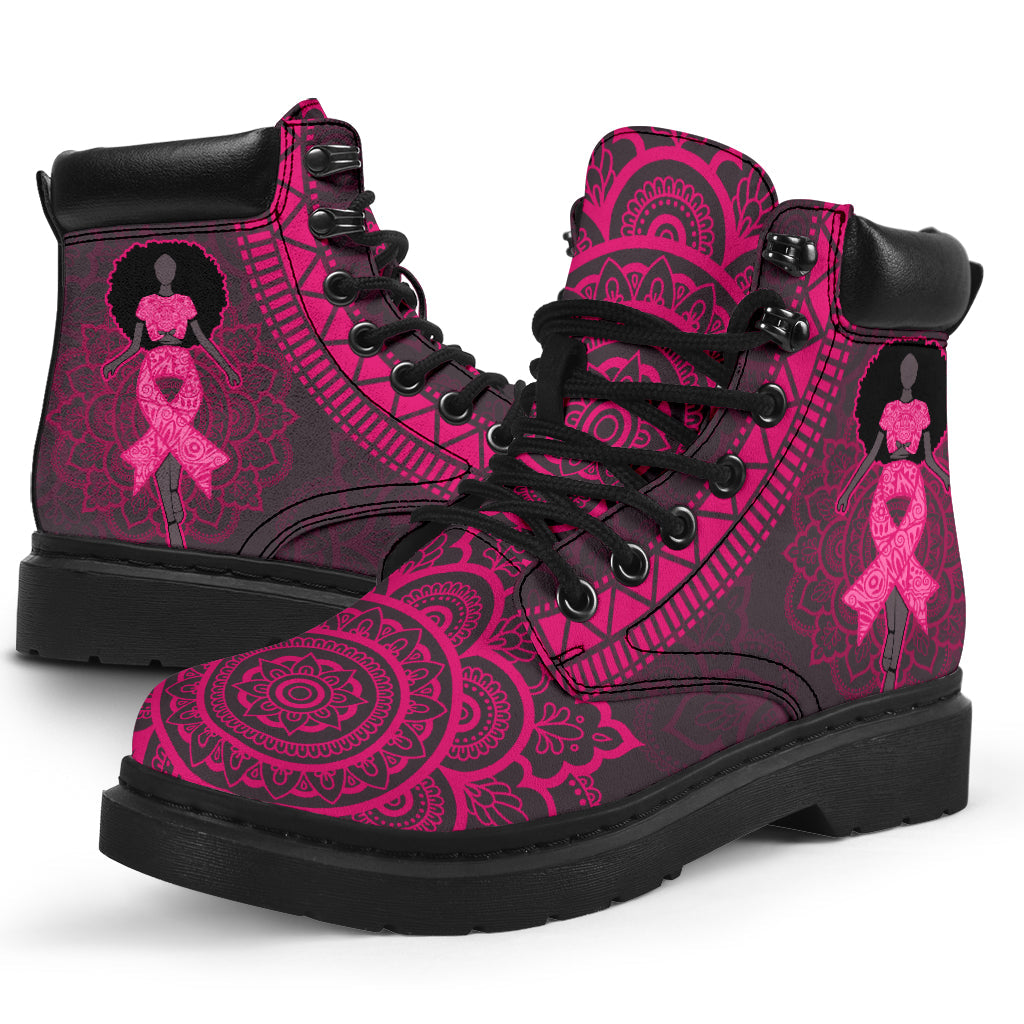 Breast Cancer Awareness Mandala Breast Cancer Awareness All Season Boots 0622