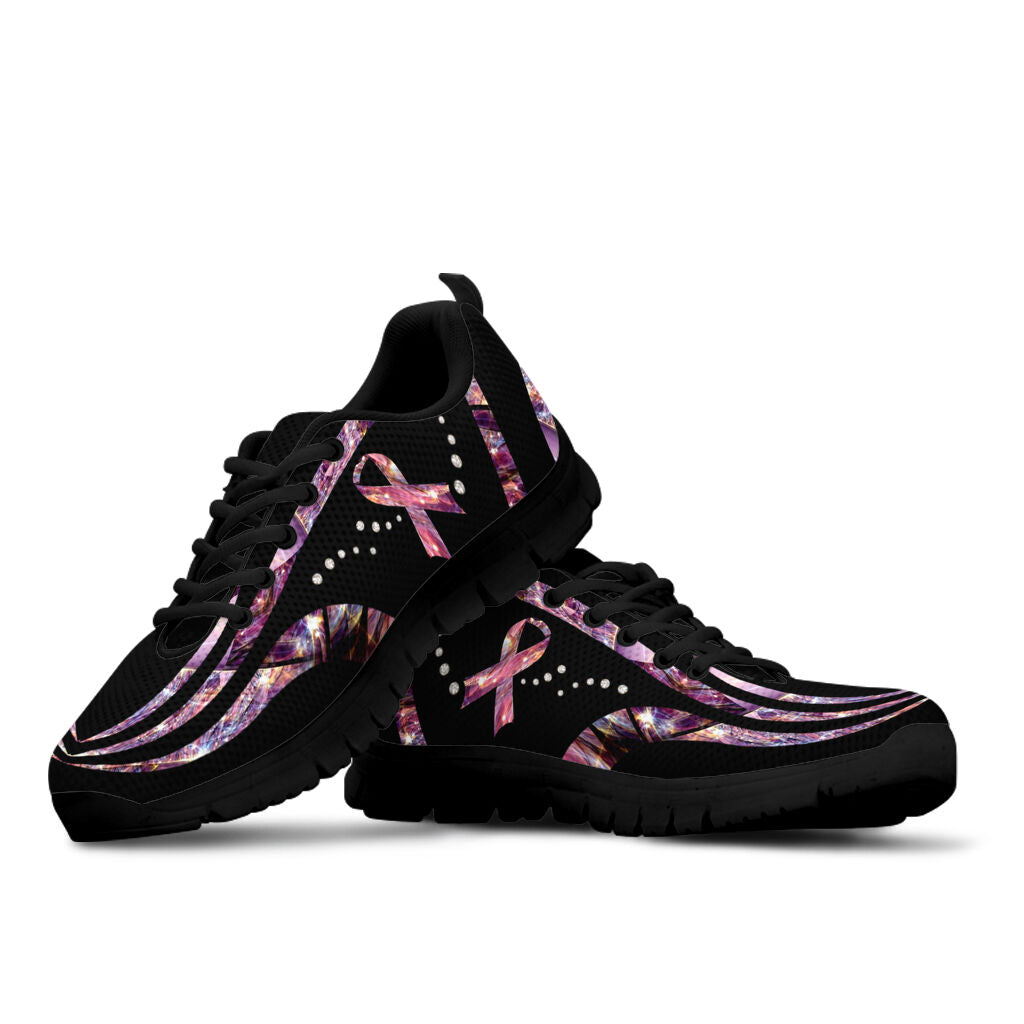 Faith Hope Love Rhinestone Pattern Print Breast Cancer Awareness Sneakers 0622