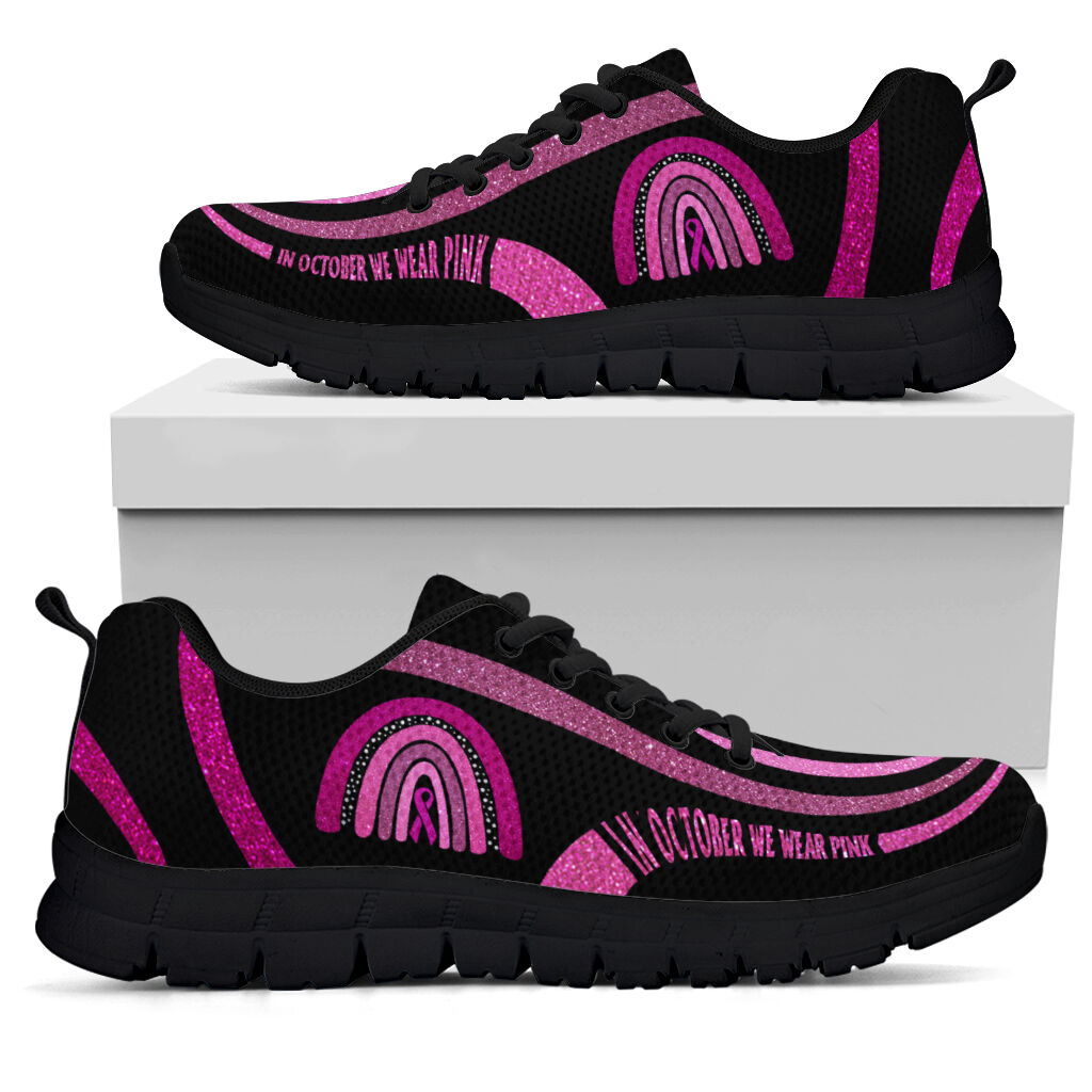 In October We Wear Pink Breast Cancer Awareness Sneakers 0622