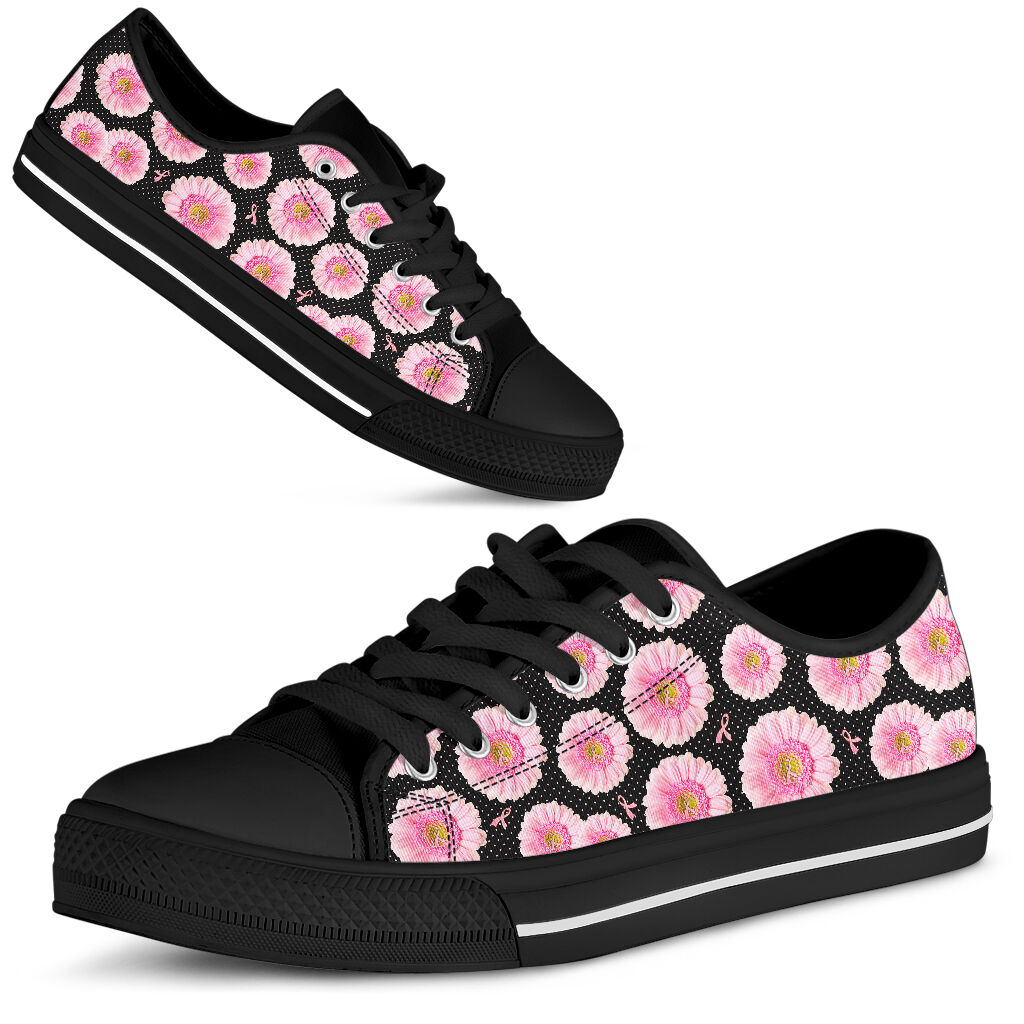 Brustkrebs-Gänseblümchen-Schuhe zur Sensibilisierung für Brustkrebs (niedriger Schaft) 0622
