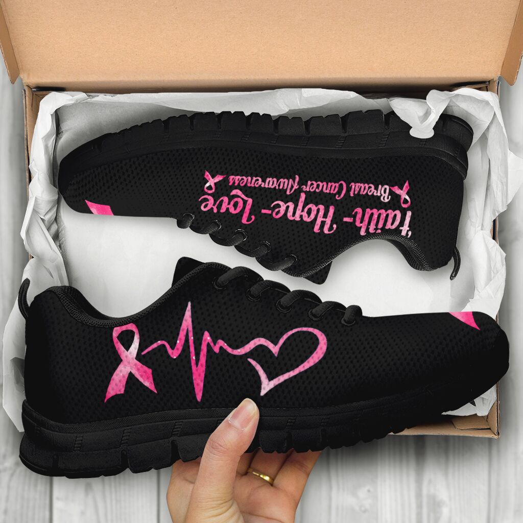 Faith Hope Love Breast Cancer Awareness Sneakers 0622