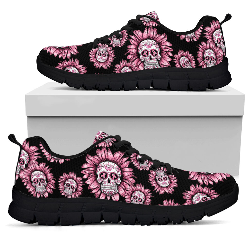 Skull Sunflower Breast Cancer Awareness Breast Cancer Awareness Sneakers 0622