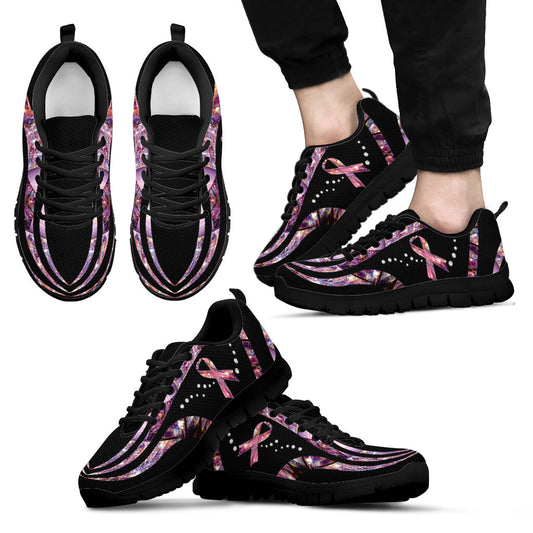Faith Hope Love Rhinestone Pattern Print Breast Cancer Awareness Sneakers 0622