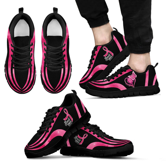 Butterfly Christ Cross Breast Cancer Awareness Sneakers 0622