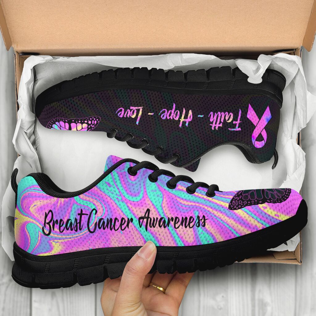 Faith Hope Love Breast Cancer Awareness Sneakers 0622