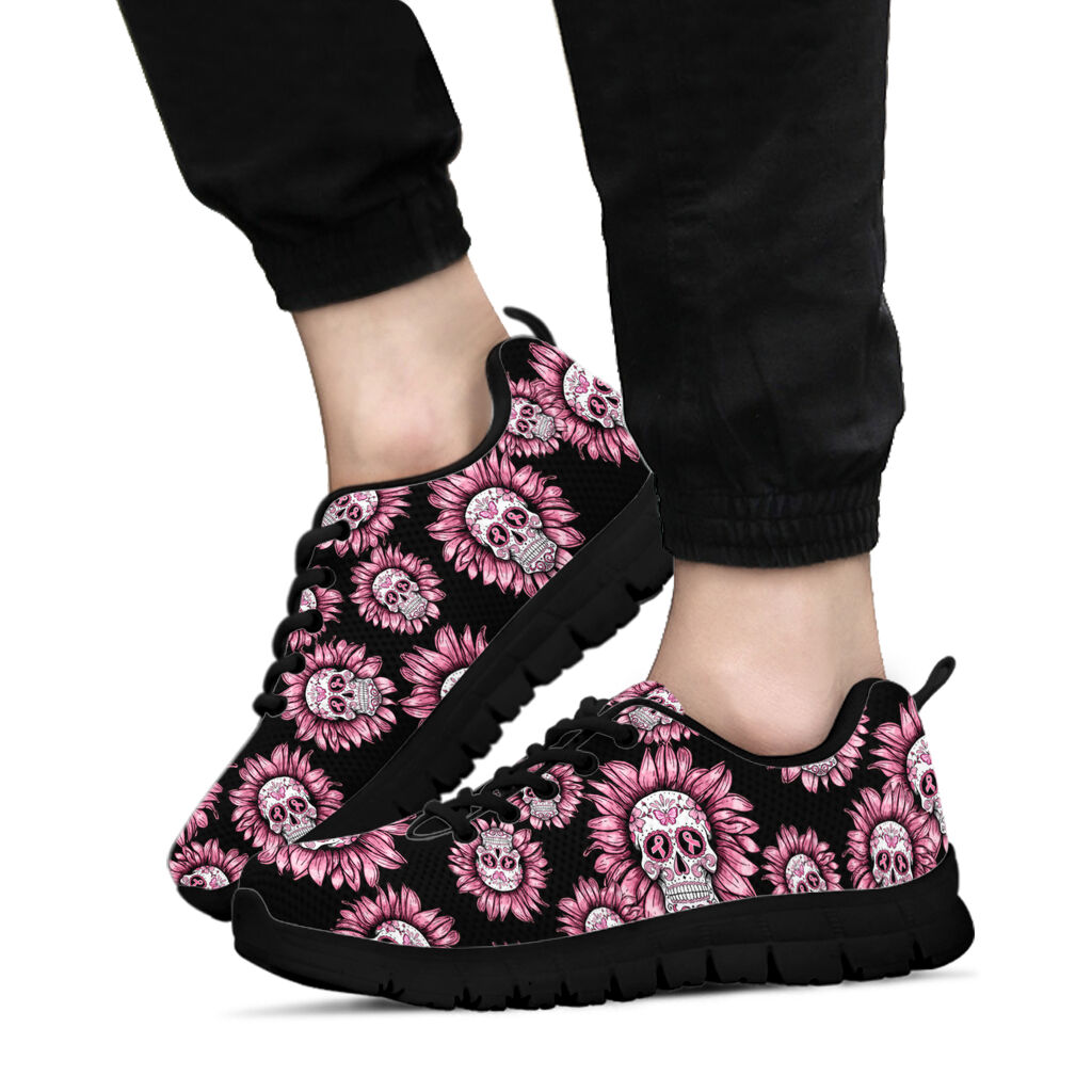 Skull Sunflower Breast Cancer Awareness Breast Cancer Awareness Sneakers 0622