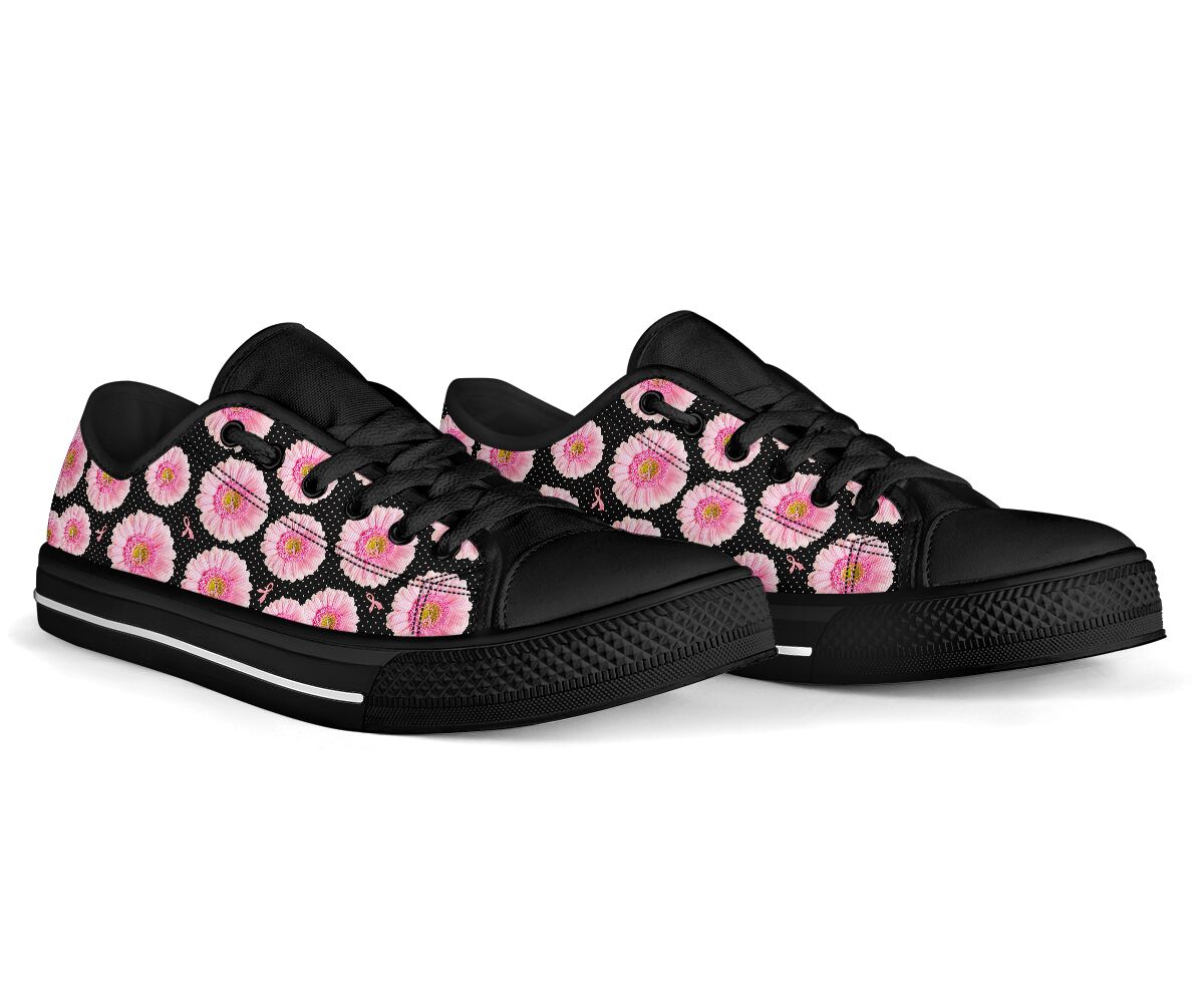Brustkrebs-Gänseblümchen-Schuhe zur Sensibilisierung für Brustkrebs (niedriger Schaft) 0622