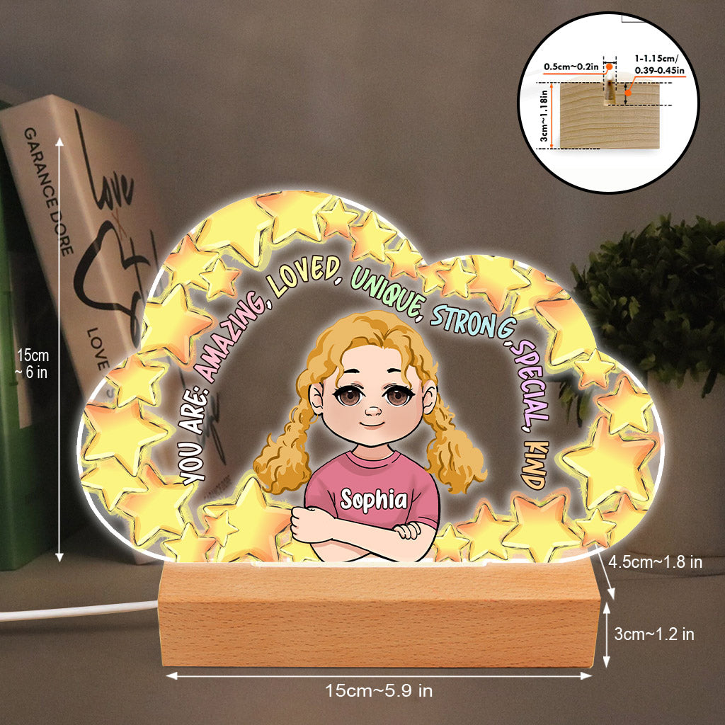 You Are Amazing - Personalized Family Shaped Plaque Light Base