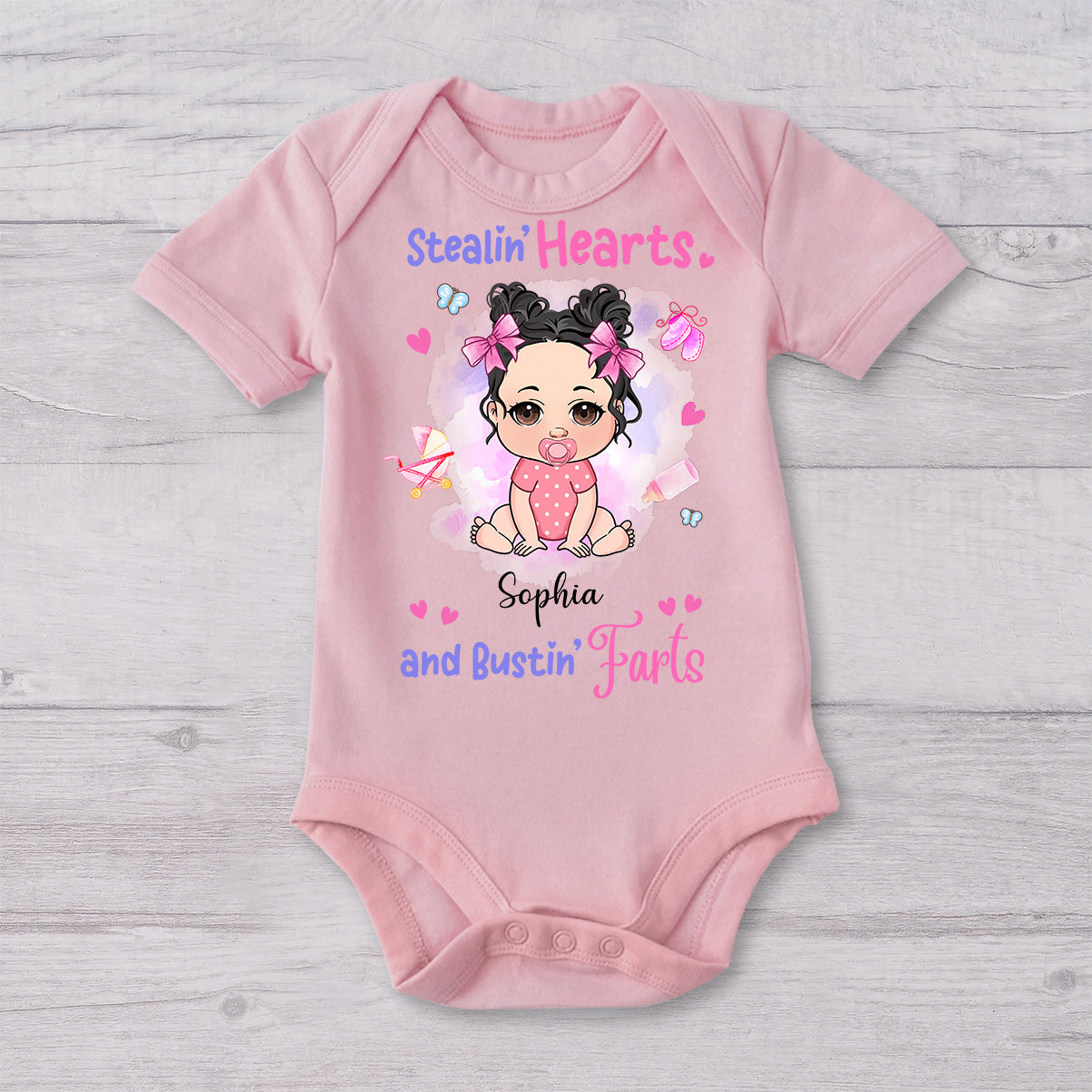 Stealing Hearts - Personalized Newborn Baby Onesie